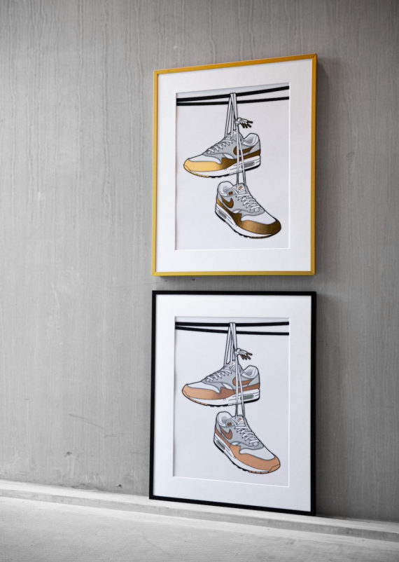 Urban Legend Shoe tossing Hyprints Air Max Sneaker art