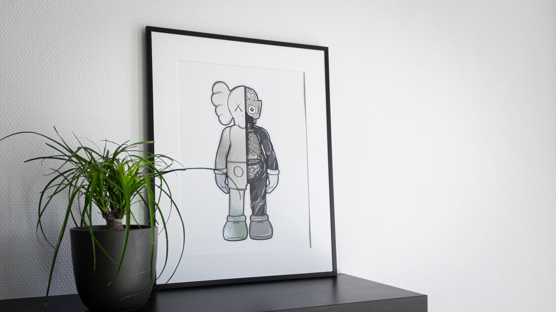 Hyprints KAWS Companion reflective silver print