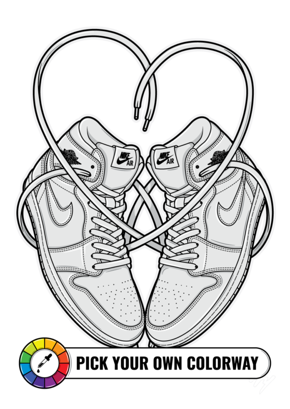 Valentine Love is in the Air Jordan 1 Nike sneaker art print Hyprints