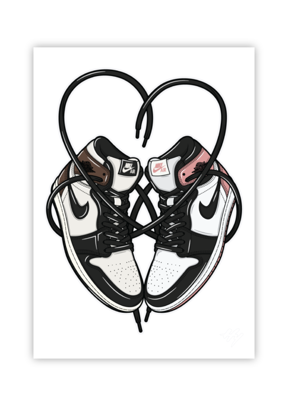 Valentine Love is in the Air Jordan 1 Nike sneaker art print Hyprints