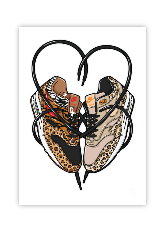 Valentine Love is in the Air Max 1 Nike sneaker art print Hyprints