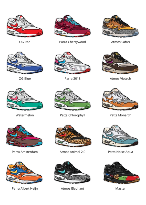 Hyprints Nike Air Max 1 Table Parra Patta Sneaker Art Air Table 1