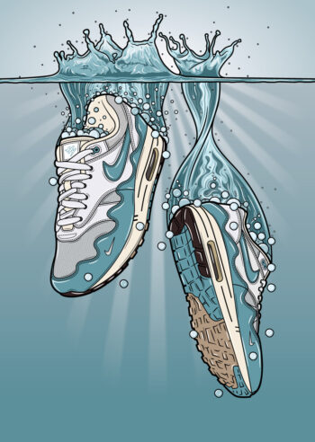 Nike Patta Air Max 1 Noise Aqua Sneaker art print Hyprints