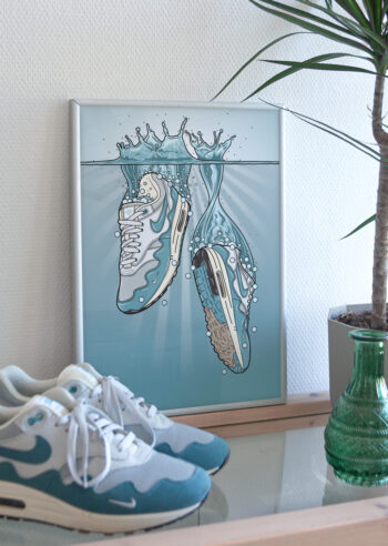 Nike Patta Air Max 1 Noise Aqua Sneaker art print Hyprints