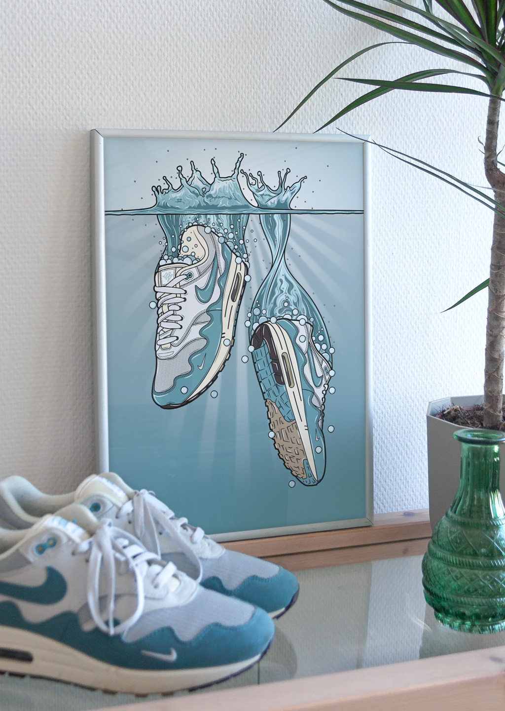 Hyprints Shop Patta Air Max 1 Noise Aqua Sneaker art print