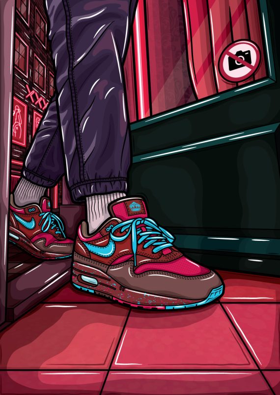 A weekend in Amsterdam wallen red light district air max 1 sneaker art parra