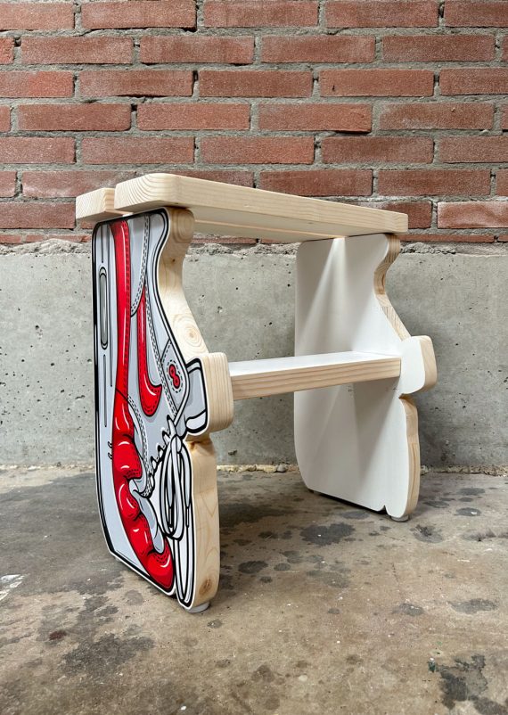 Creased Air Max 1 Stool Hyprints Sneaker Art Handmade Design Furniture