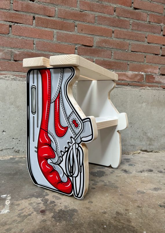 Creased Air Max 1 Stool Hyprints Sneaker Art Handmade Design Furniture