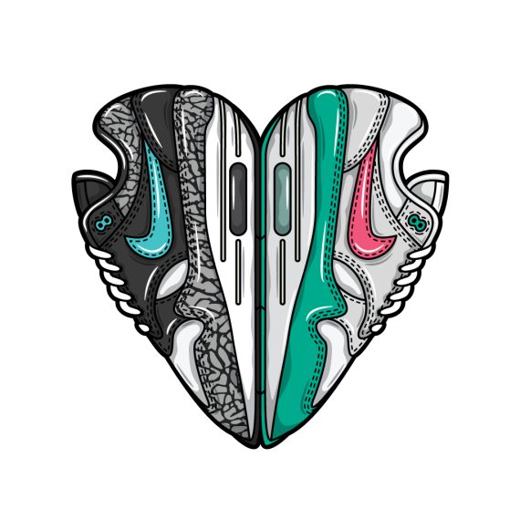 Build your own sneaker art heart valentine print Hyprints