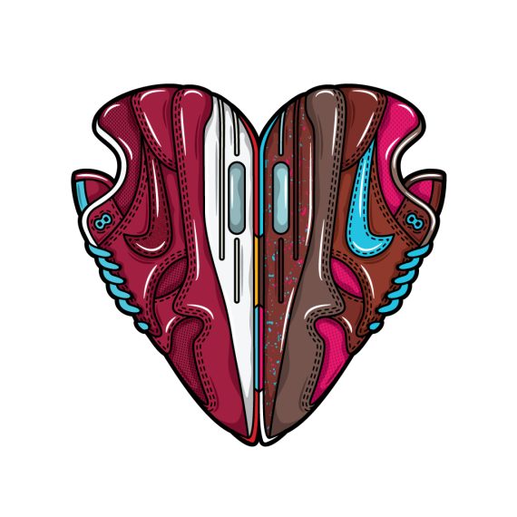 Build your own sneaker art heart valentine print Hyprints