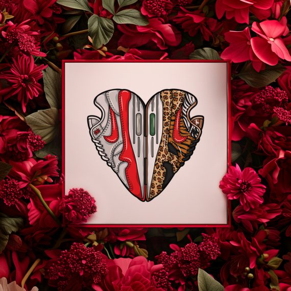 Build your own sneaker art heart valentine print Hyprints